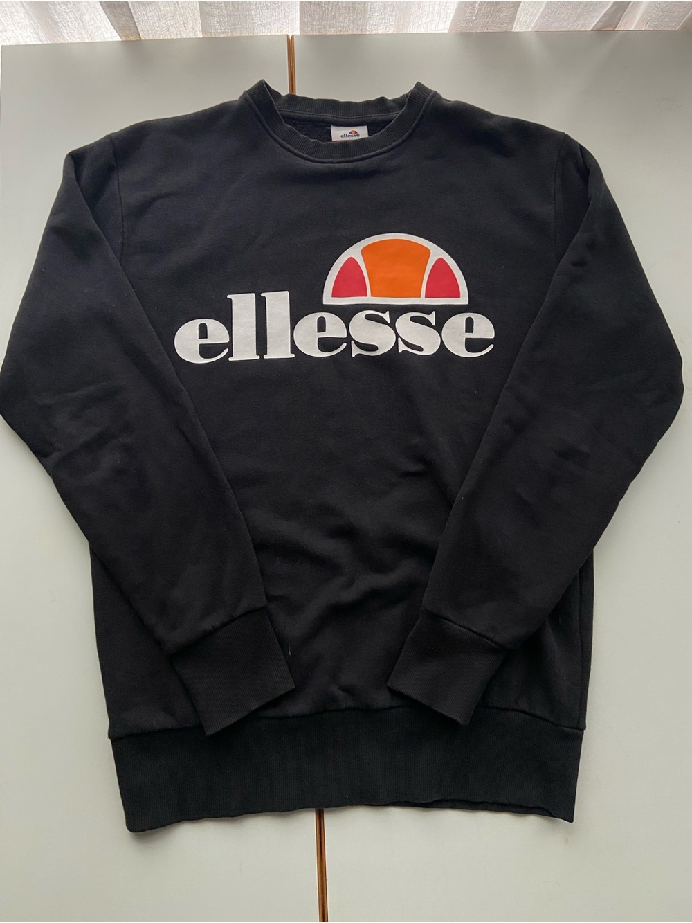 Ellesse Black Crew Neck Sweatshirt, Small Tall